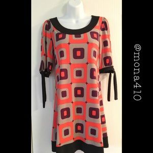 Black & Orange Shift Dress